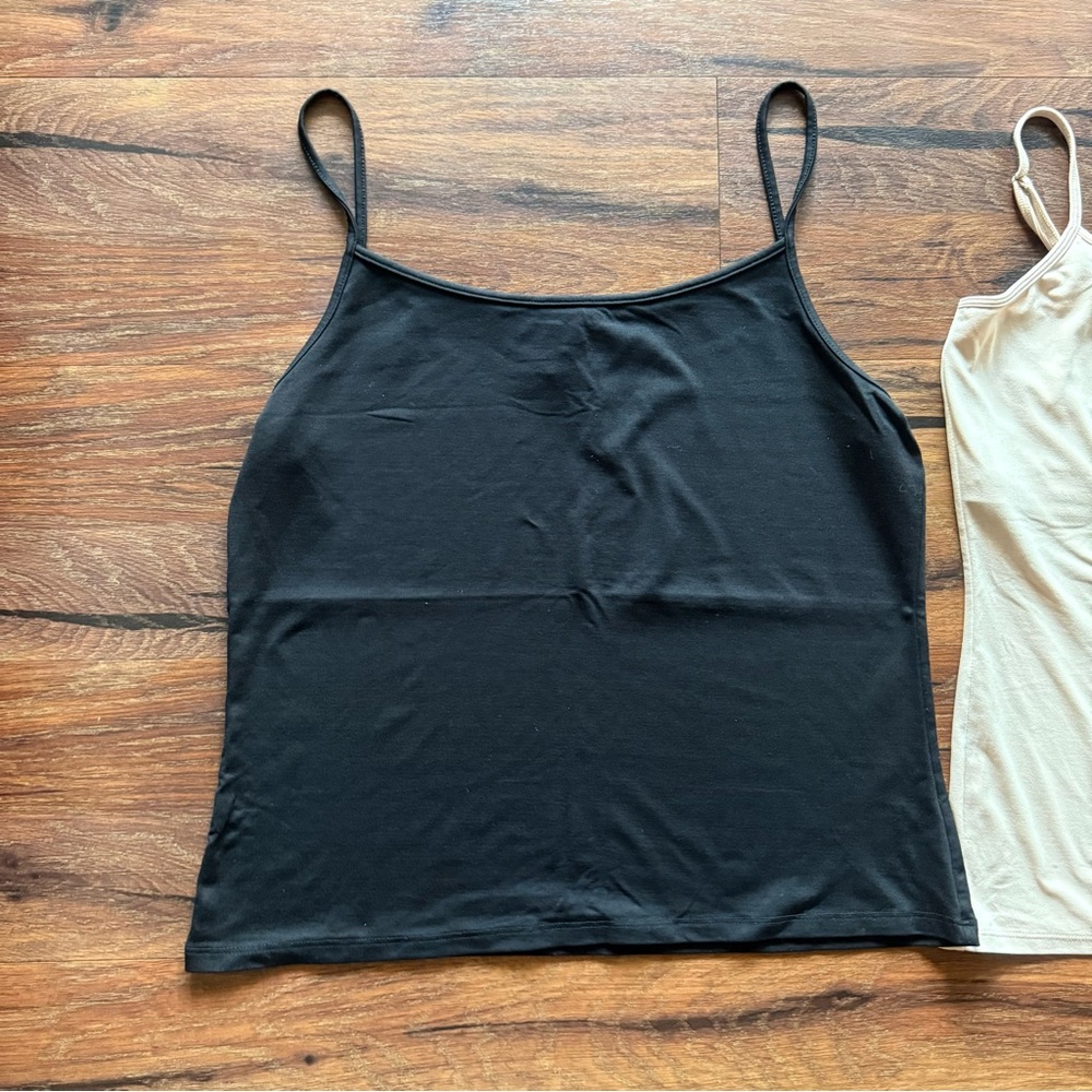 W’s large - Ann Taylor black and White House Black Market tan Camisole Set - Picture 2 of 9